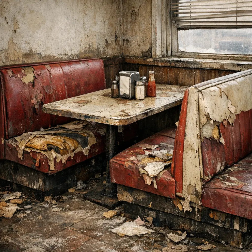 Booth before repair