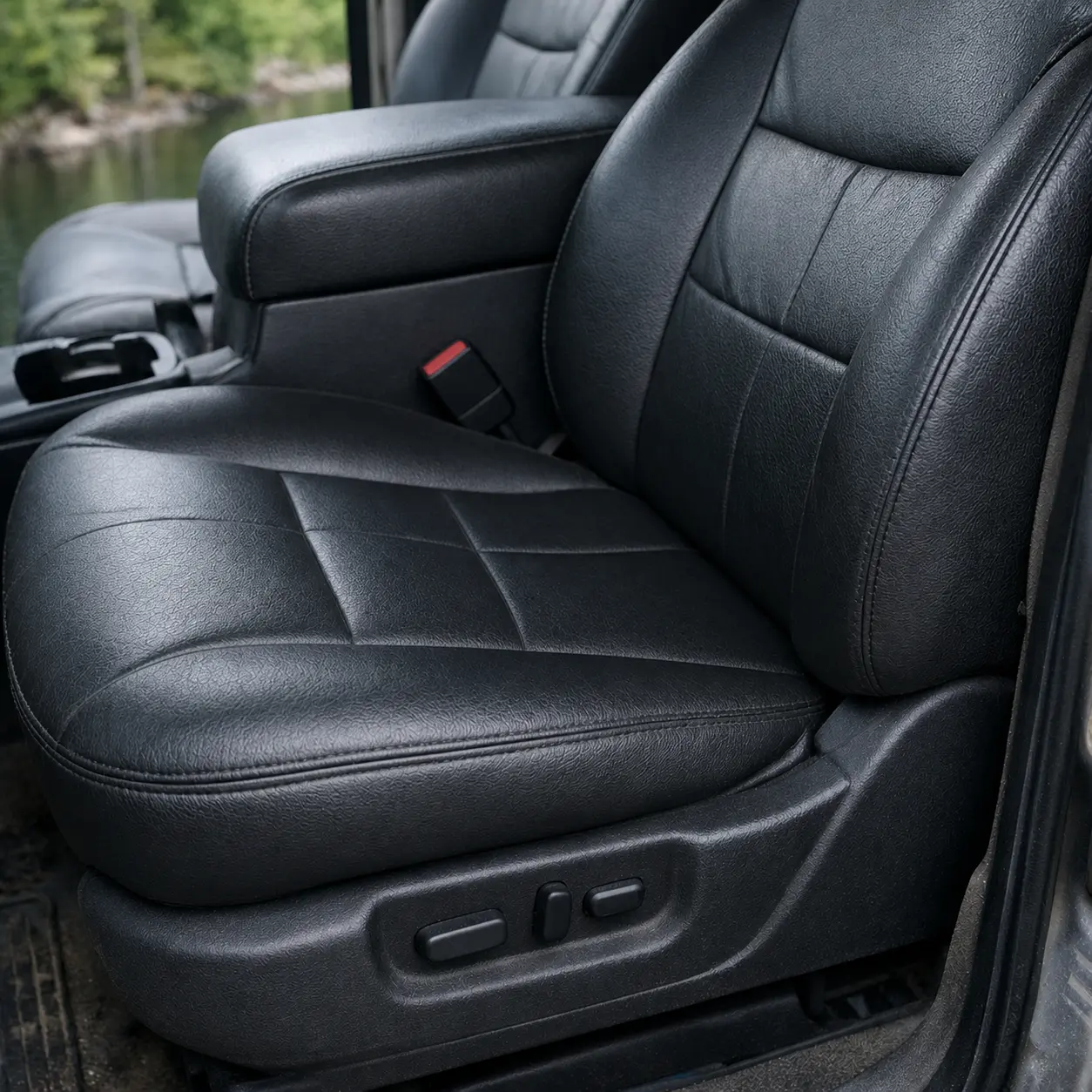 Leather seat after repair